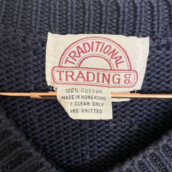 Vintage Traditional Trading Co Hand Knit Sports Sweater Vest Medium 100% Cotton - Picture 5 of 10